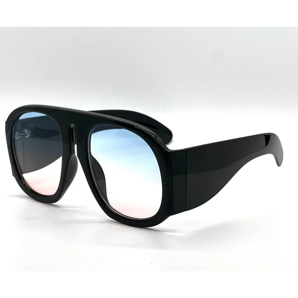 XL Thick Frame Sunglasses Fashion  Gradient‎ Blue Pink Lens Luxury Style Women